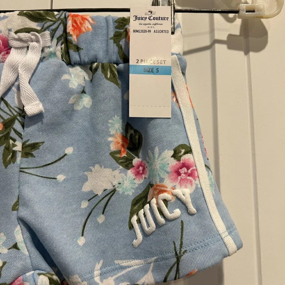 Juicy Couture Girls 2 Piece Shorts Set Size 5